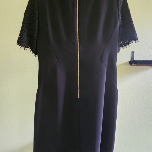 Black Ted Baker Sew in Love dress w. Lace esque design. Never worn size 2 /US 6 - Picture 2 of 5
